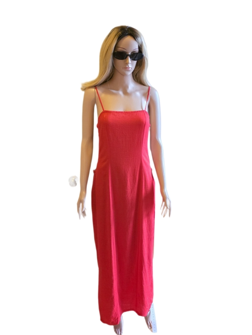 MISSGUIDED Metal Beads Detail Linen Blend Side Cut-Out Maxi Dress Large NWT - Picture 11 of 15